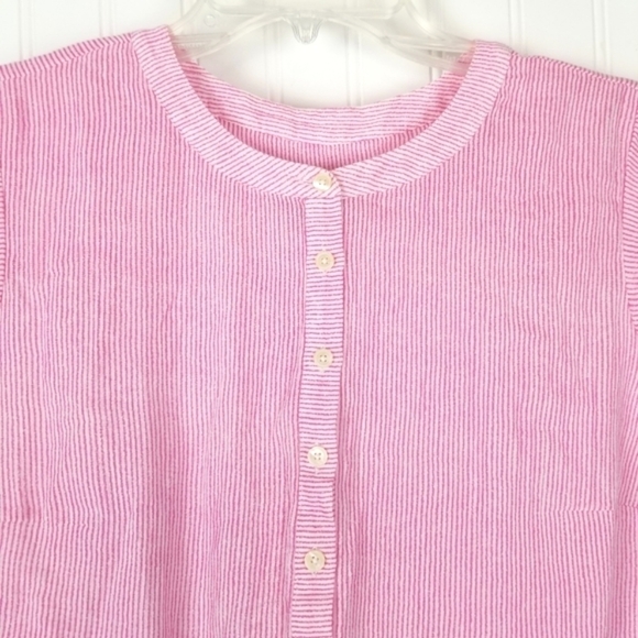 Talbots Womens Pink Pin Stripe Sleeveless Blouse Cotton Size Small Lightweight - Picture 4 of 10